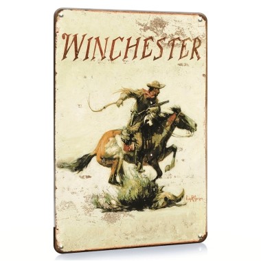 TARGA IN METALLO WINCHESTER CM.20 X 30