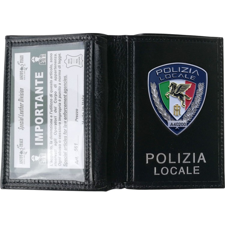 PORTAFOGLIO POLIZIA LOCALE GHOST CON PLACCA AS19