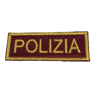 SCRITTA POLIZIA CREMISI RICAMATA