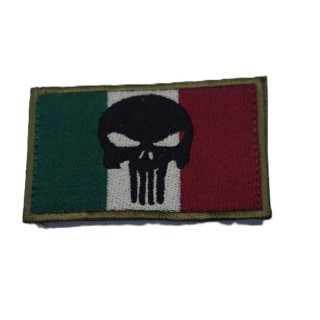 BANDIERA RICAMATA PUNISHER FONDO ITALIA