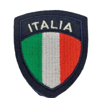 SCUDETTO ITALIA RICAMATO BORDO BLU