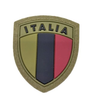 SCUDETTO ITALIA PLASTICA VERDE BASSA VIS C/VELCRO