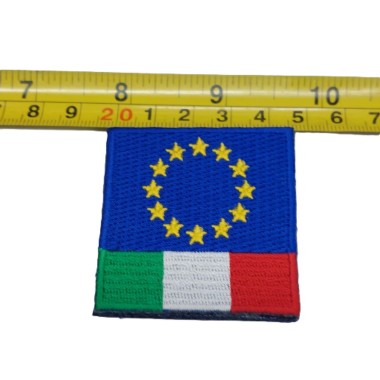 RICAMO BANDIERA EUROPEA + ITALIA