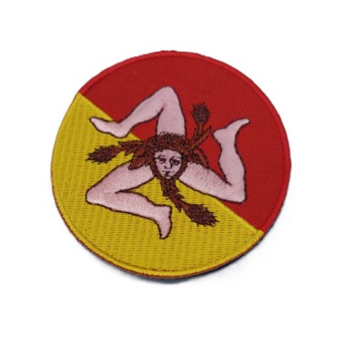 RICAMO SICILIA TRINACRIA ROTONDO C/VELCRO