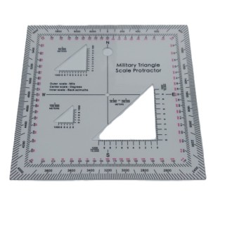 COORDINATOMETRO MILITARY TRIANGLE SCALE PROTRACTOR