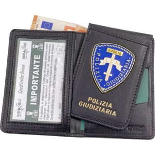PORTAFOGLIO POLIZIA GIUDIZIARIA CON PLACCA BLU
