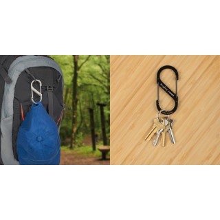 MOSCHETTONE DUAL CARABINER GRANDE NERO