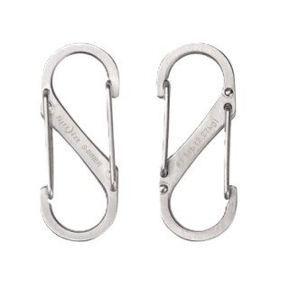 MOSCHETTONE DUAL CARABINER MINI SILVER 2 PZ