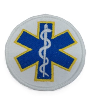 RICAMO CROCE DI ESCULAPIO ROTONDO C/VELCRO