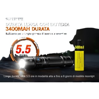 TORCIA SUPERFIRE RICARICABILE TN02 NERA 1800 LUMENS